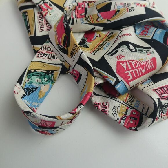 RM Style Vintage Race Car Advertisement Silk Tie Autographed by Unknown Mod - Picture 2 of 7